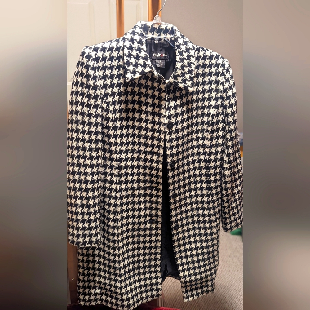 Style and Co Houndstooth long jacket